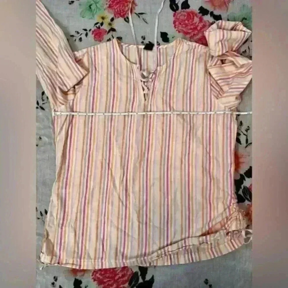 Vintage Gap Boho Pastel Striped Shirt‎ Women's Size XL - Picture 4 of 5